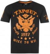COD. TS-10_ T-shirt TAPOUT Nera-arancio